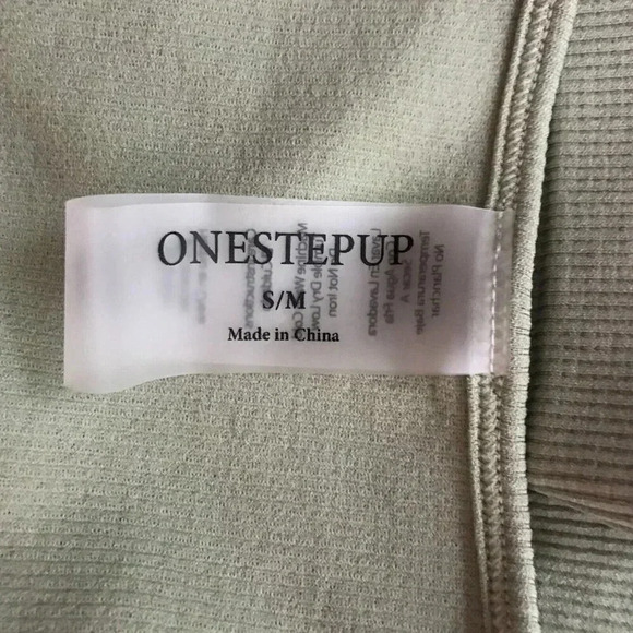 Olive Rib-Knit Surplice Crop Top SMALL/MEDIUM - Picture 7 of 8